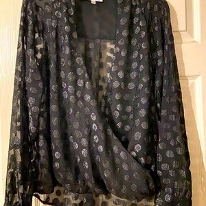 Women’s Black Sheer Dress Blouse